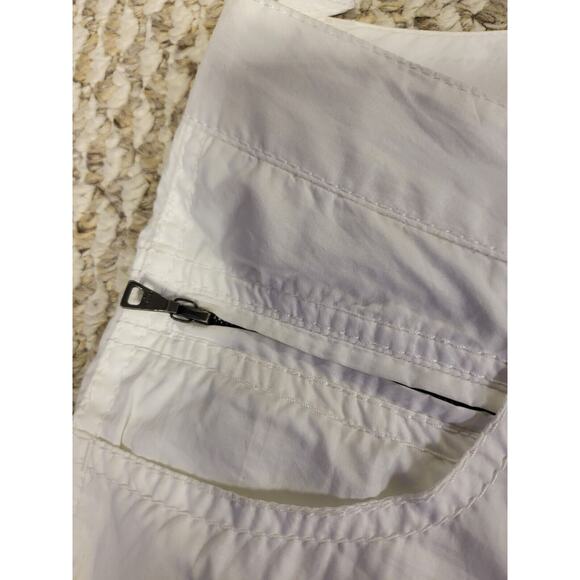 Prada Light Weight White Boot Leg Pants Size 38. Small Hole From Belt Loop... - Picture 5 of 8